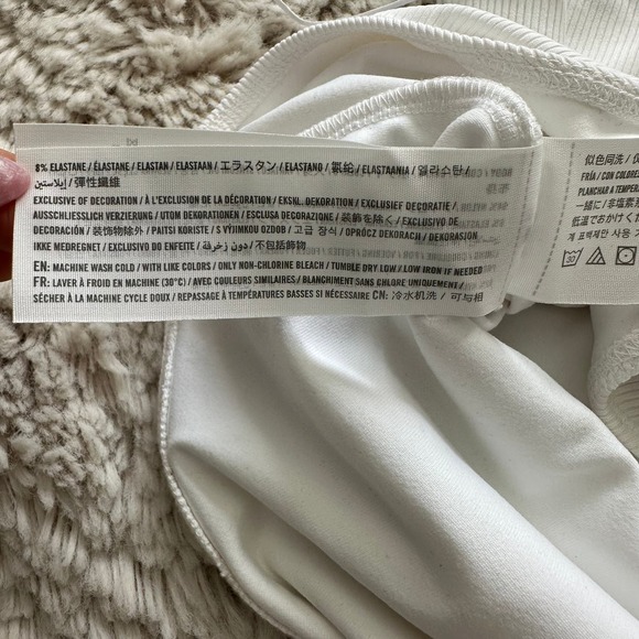 Abercrombie & Fitch One Shoulder Double Strap Thong Body Suit in White Sz Small - Picture 5 of 10